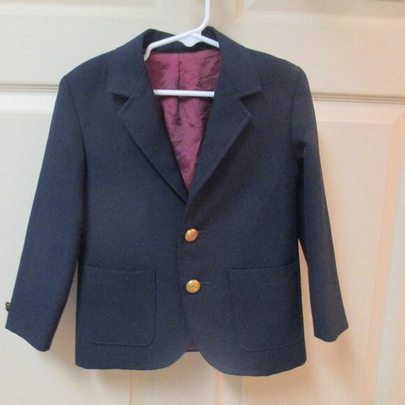 Reid & James Little Boys Size 5 Navy BLue Blazer Gold buttons - Picture 1 of 3
